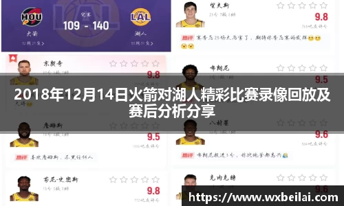2018年12月14日火箭对湖人精彩比赛录像回放及赛后分析分享